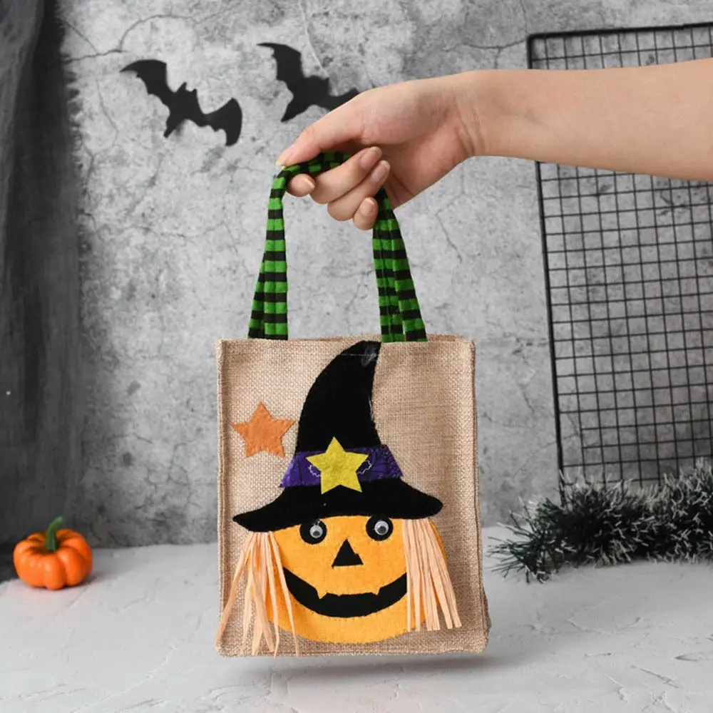 4Pcs Halloween Gift Non Woven Tote Bag Candy Bag Ghost Festival Pumpkin Bag