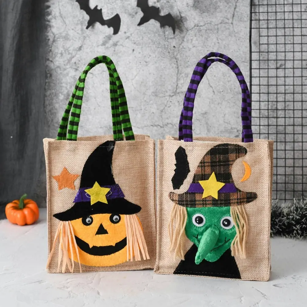 4Pcs Halloween Gift Non Woven Tote Bag Candy Bag Ghost Festival Pumpkin Bag