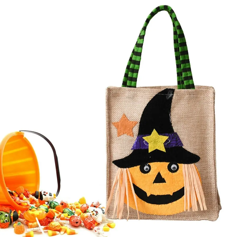 4Pcs Halloween Gift Non Woven Tote Bag Candy Bag Ghost Festival Pumpkin Bag