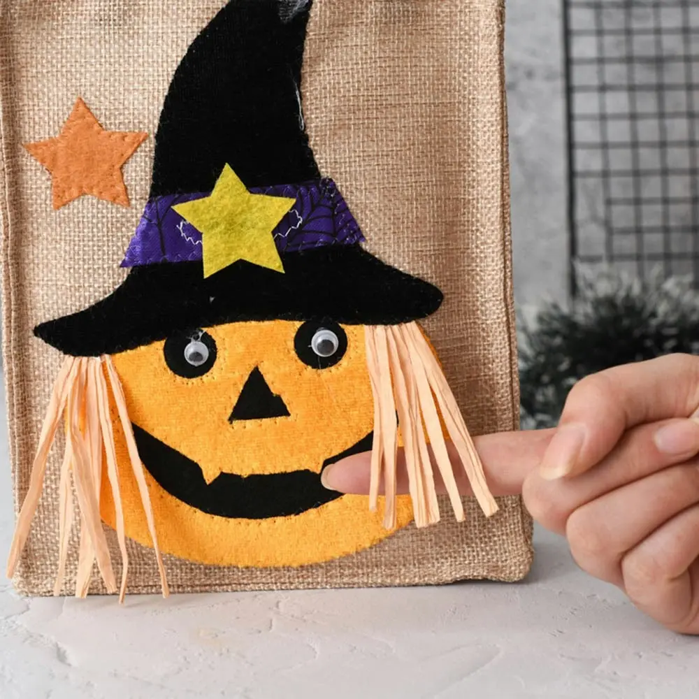 4Pcs Halloween Gift Non Woven Tote Bag Candy Bag Ghost Festival Pumpkin Bag