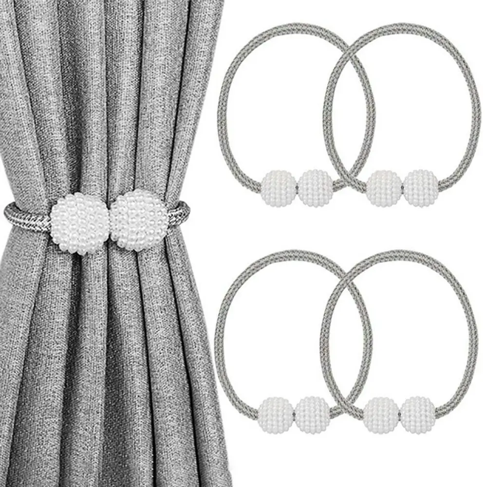 4 Pack Magnetic Curtain Tiebacks, Decorative Curtain Holdbacks for Window Decor