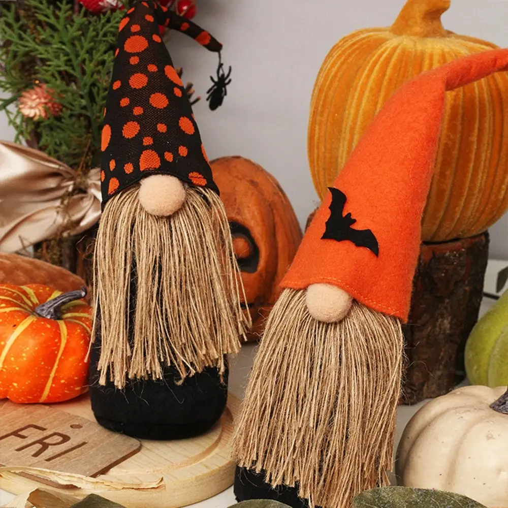 2Pcs Halloween Decorations Pumpkin Faceless Forest Old Man Doll Ornament