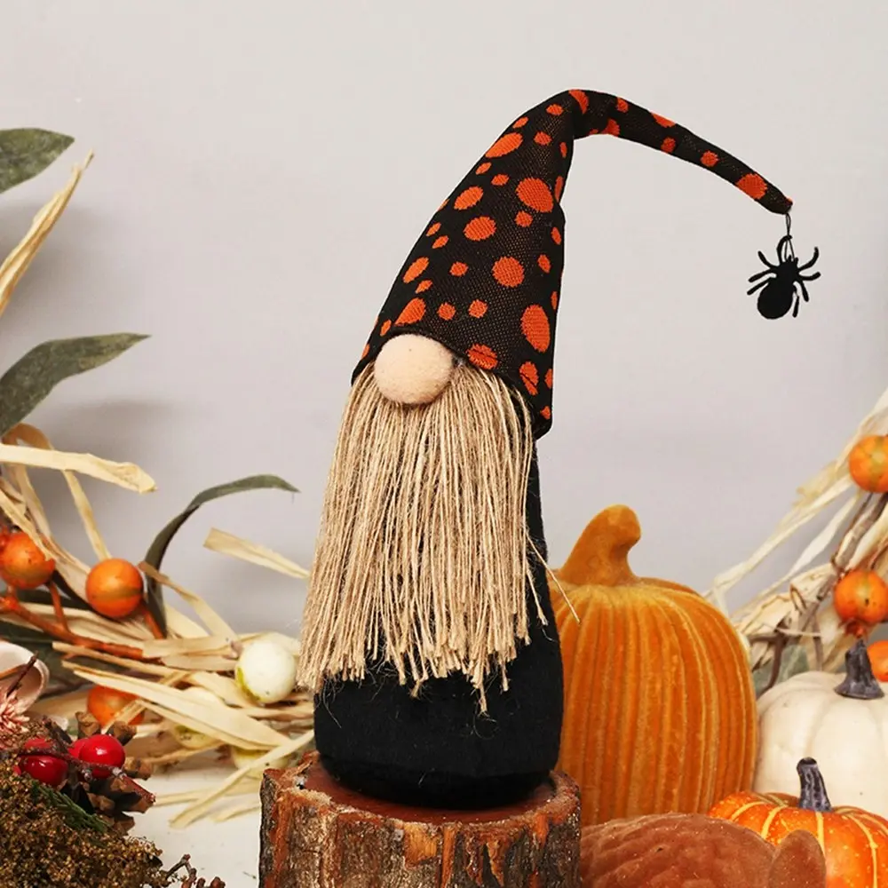 2Pcs Halloween Decorations Pumpkin Faceless Forest Old Man Doll Ornament