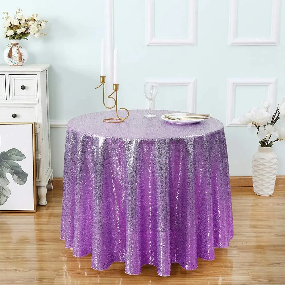 Sequin Tablecloth 100CM Round Sparkly Drape Table Cloths Table Cover Overlay