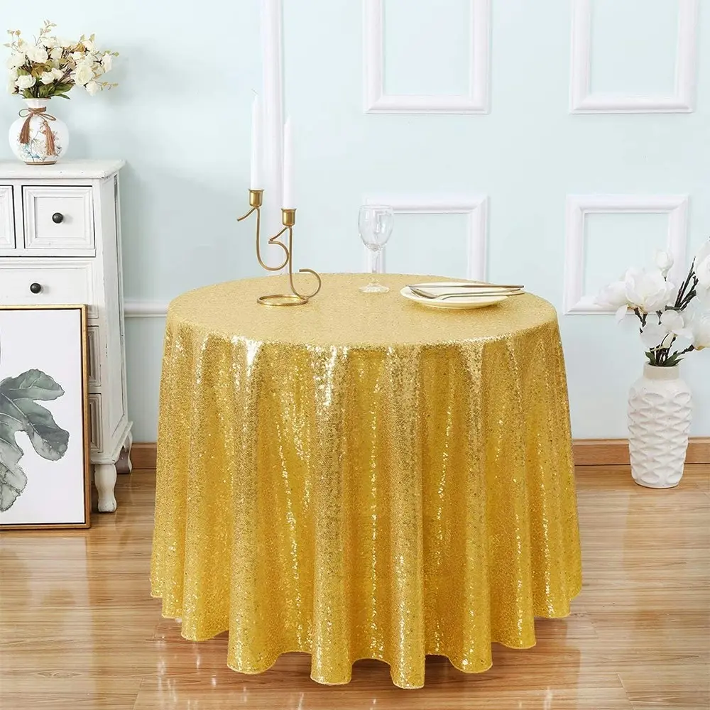 Sequin Tablecloth 100CM Round Sparkly Drape Table Cloths Table Cover Overlay