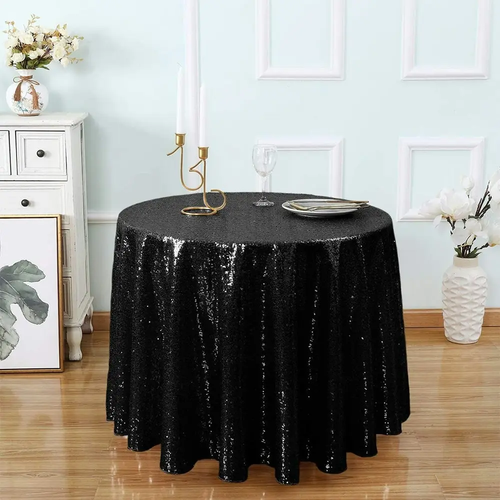 Sequin Tablecloth 100CM Round Sparkly Drape Table Cloths Table Cover Overlay