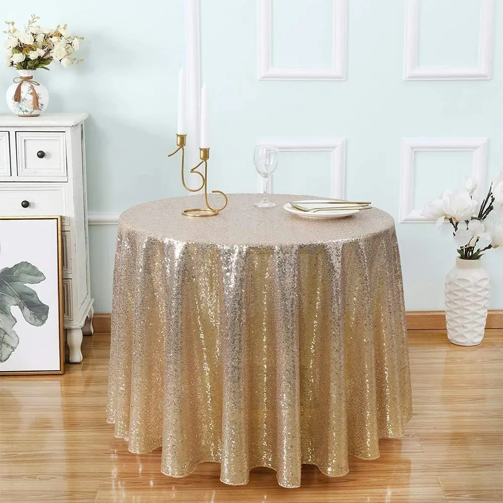 Sequin Tablecloth 100CM Round Sparkly Drape Table Cloths Table Cover Overlay