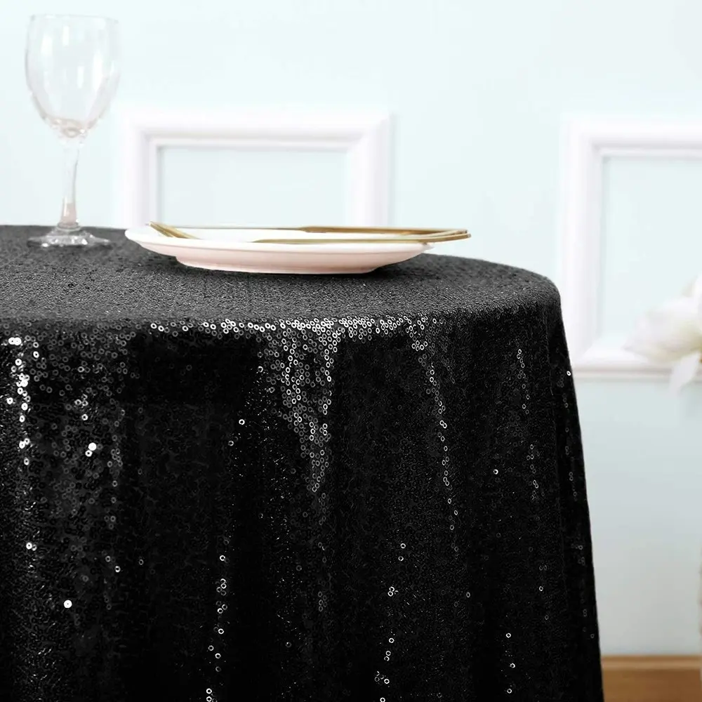 Sequin Tablecloth 100CM Round Sparkly Drape Table Cloths Table Cover Overlay