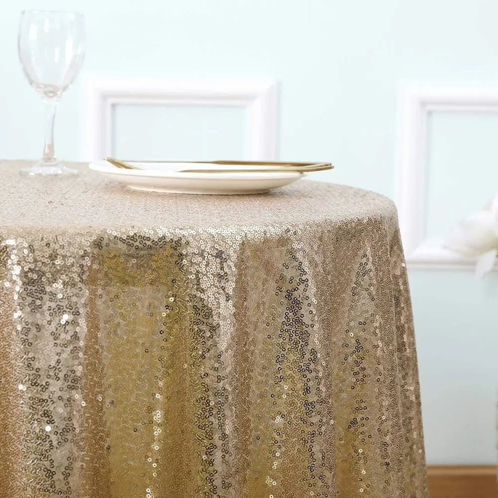 Sequin Tablecloth 100CM Round Sparkly Drape Table Cloths Table Cover Overlay