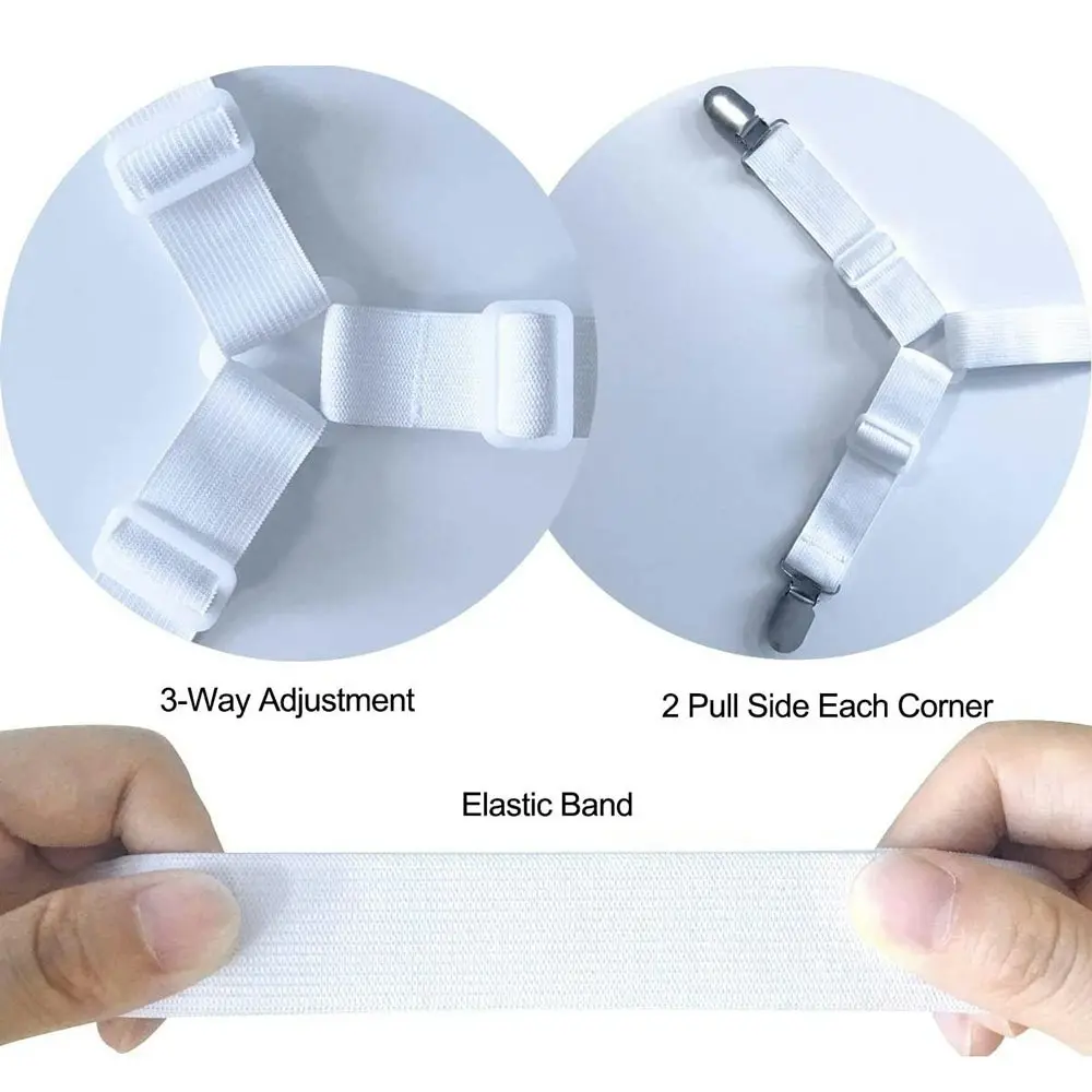 2Pcs Sheet Fasteners Straps Adjustable Crisscross Bed Sheets Holder Clips