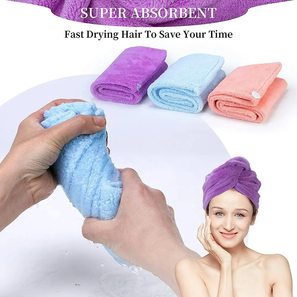 3 Pack Hair Drying Hat Quick-dry Hair Towel Cap Hat Bath Hat Microfiber Towel Cap