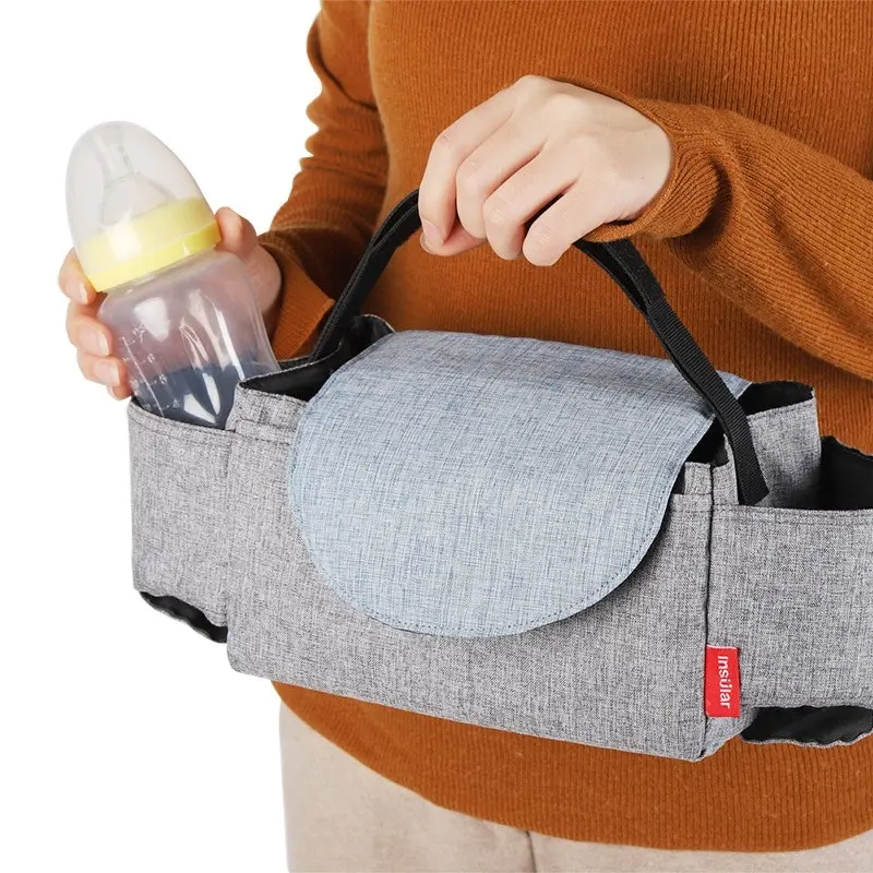 Universal Baby Stroller Organizer Diaper Storage Detachable Bag Pockets