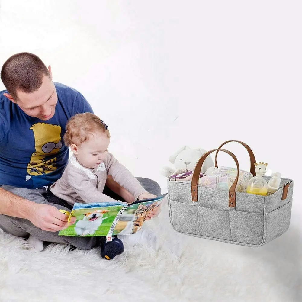 Baby diaper organizer foldable felt storage bag