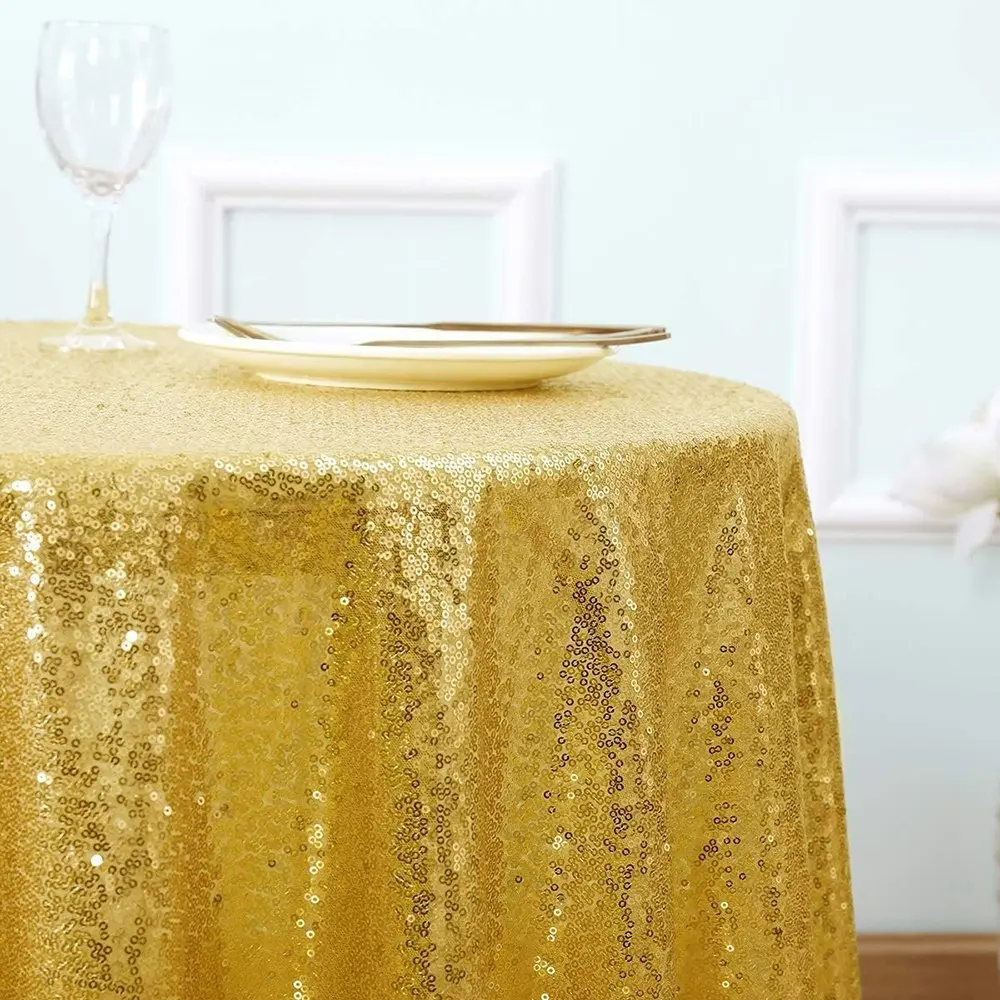 Sequin Tablecloth 120CM Round Sparkly Drape Table Cloths Table Cover Overlay