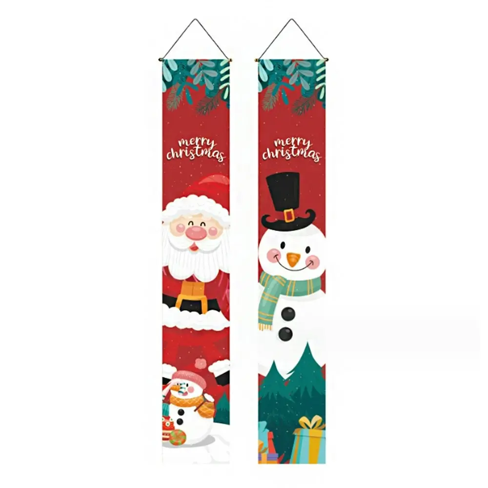 Merry Christmas Decorations Banner Hanging Banners Xmas Hanging Decor-Red&Green