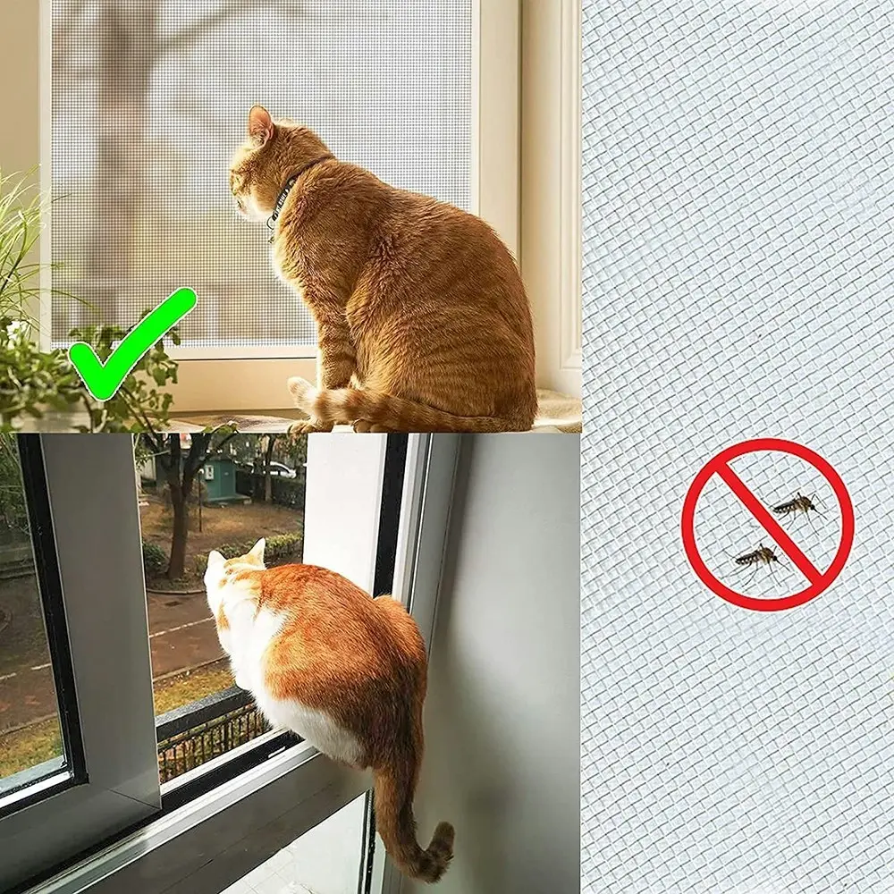 3Pcs Removable Fly Net For Summer Windows DIY Self-Adhesive Mosquito Net