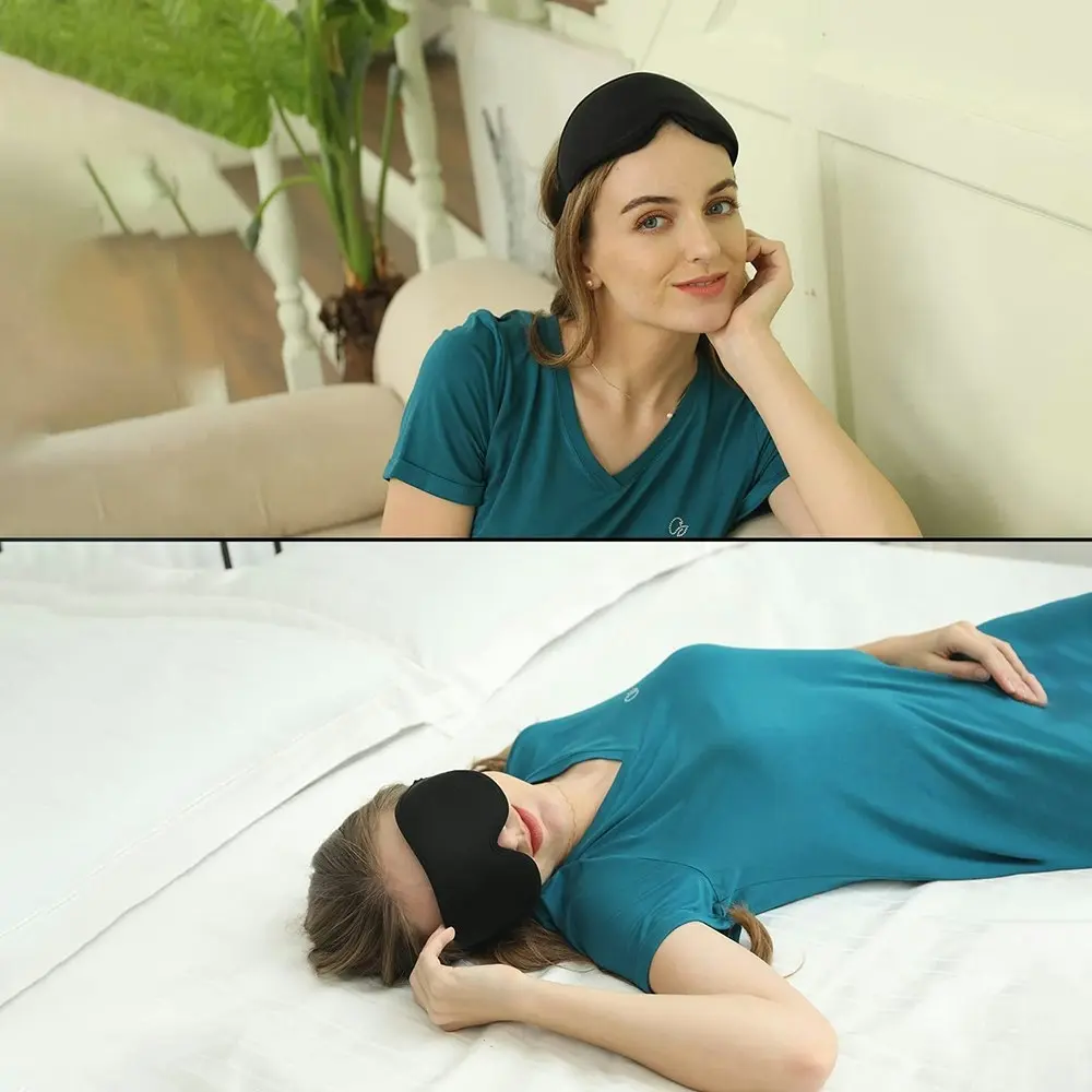 2 Pcs Sleep Mask 3D Deep Contoured Eye Covers for Sleeping With Adjustable Strap