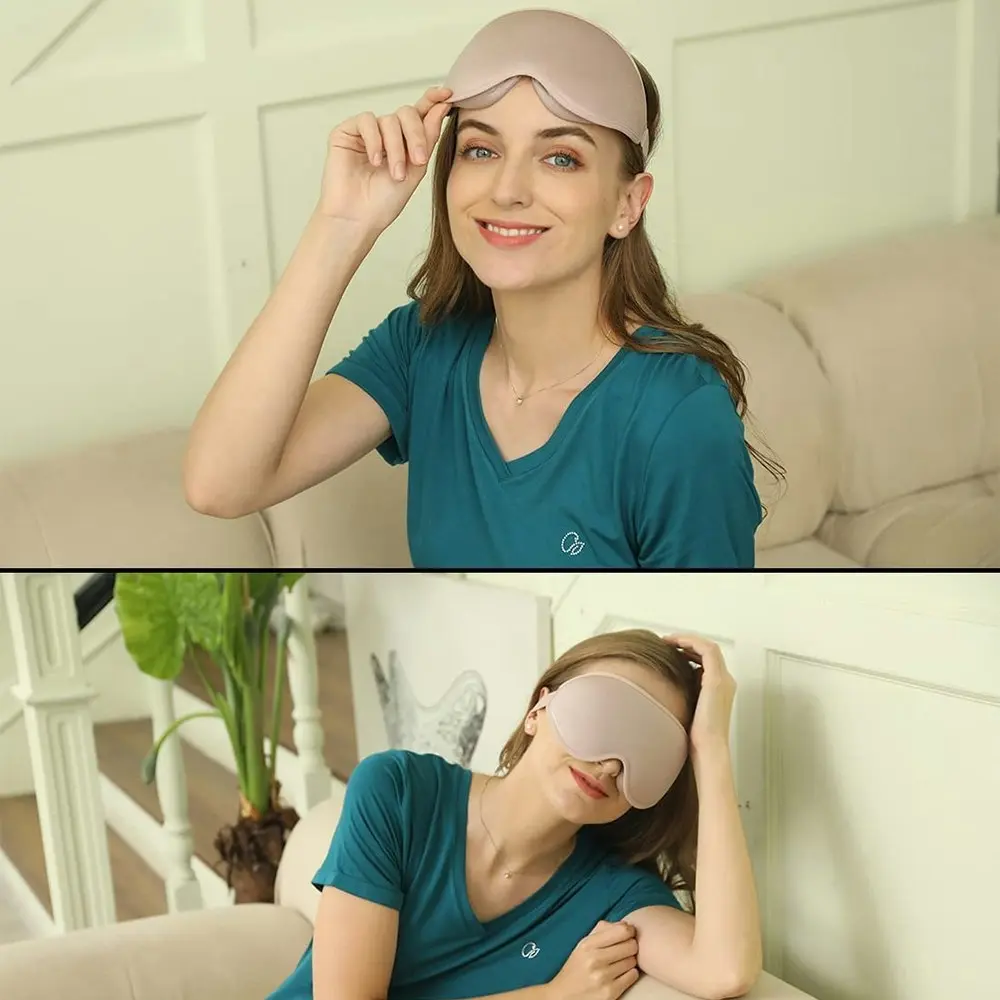 2 Pcs Sleep Mask 3D Deep Contoured Eye Covers for Sleeping With Adjustable Strap