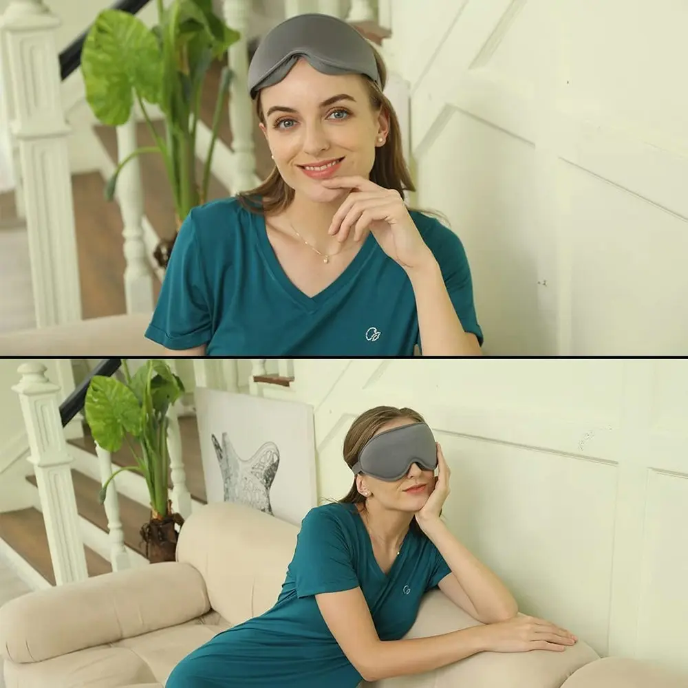 2 Pcs Sleep Mask 3D Deep Contoured Eye Covers for Sleeping With Adjustable Strap