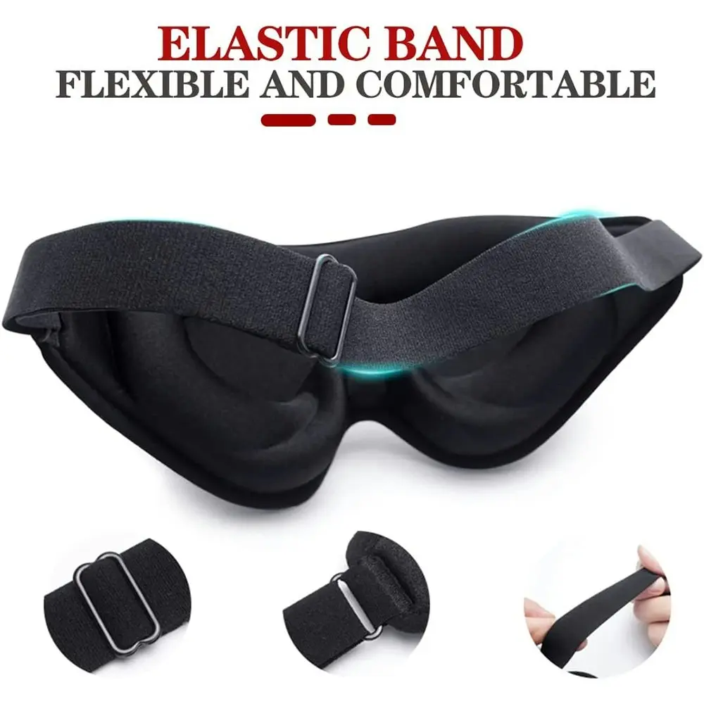 2 Pcs Sleep Mask 3D Deep Contoured Eye Covers for Sleeping With Adjustable Strap