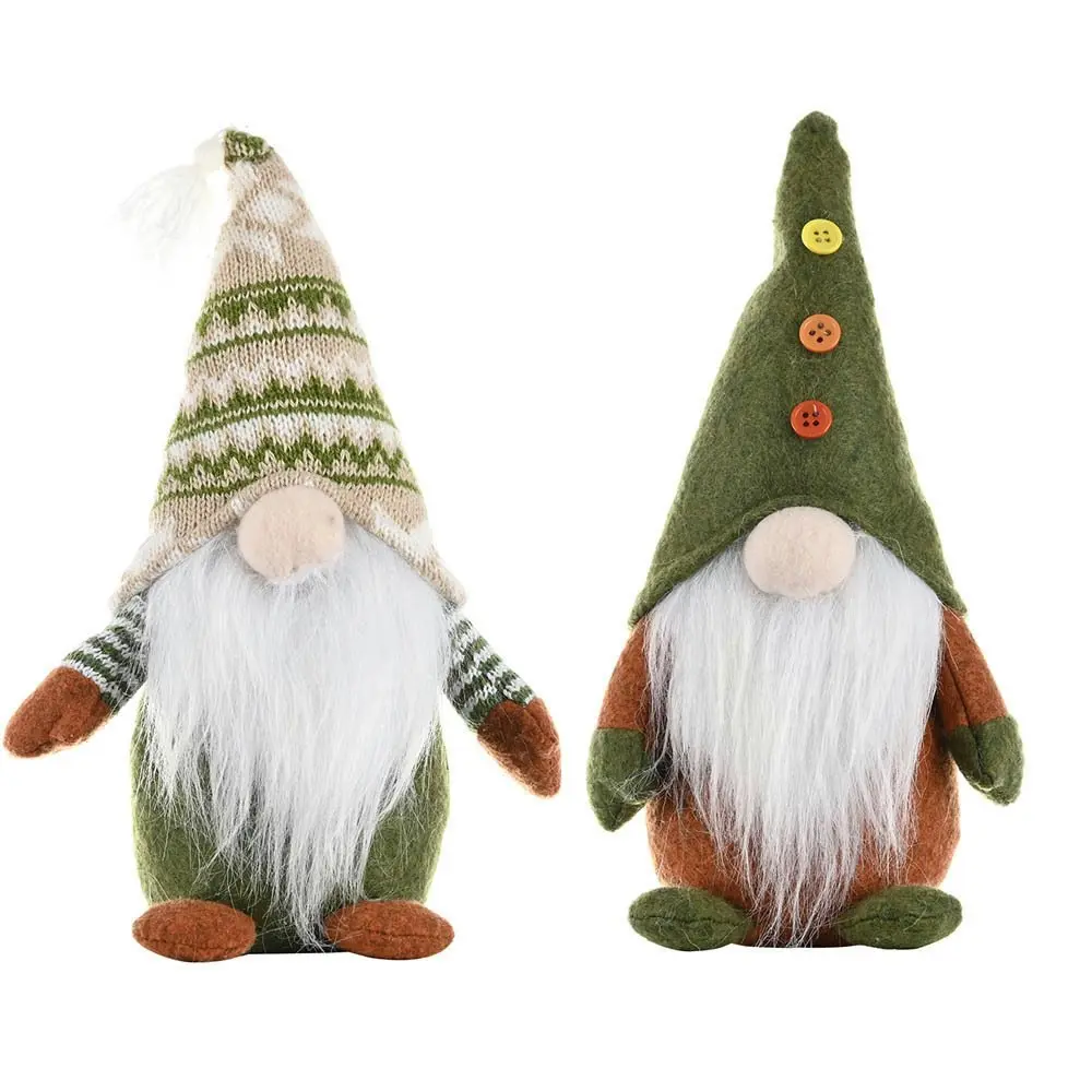 2Pcs Gnome Christmas Decorations Knitted Standing Gnomes Santa Ornaments