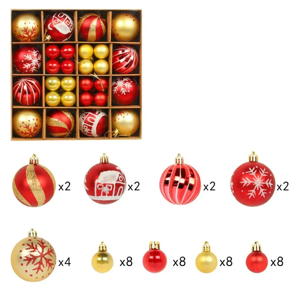 44pcs Christmas Ball Ornaments Christmas Tree Decorations Party Decorations