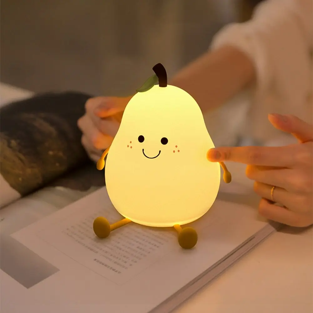 Pear Night Light Silicone Cute Sleeping Night Light