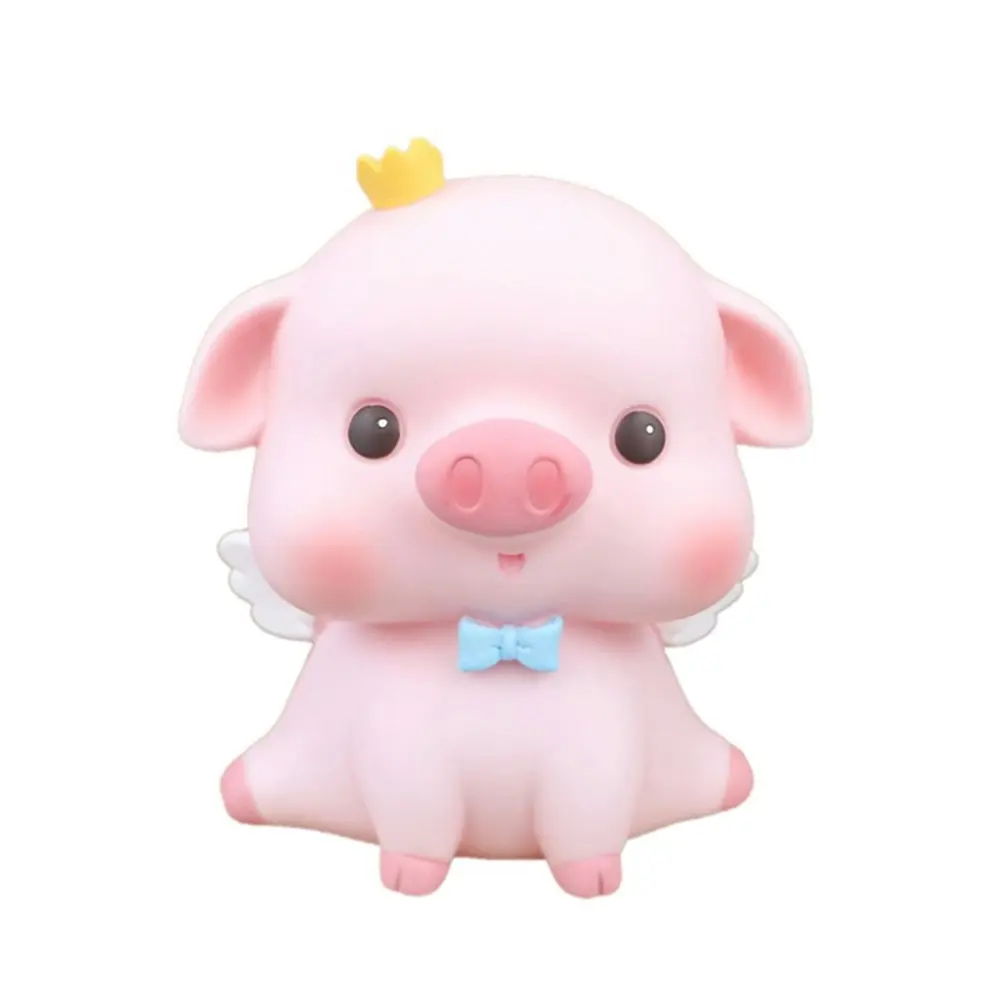 2 Pack Portable Cute Pig Piggy Coin Bank Cartoon Anti-Fall Piggy Bank Ornament