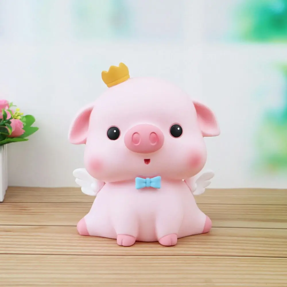 2 Pack Portable Cute Pig Piggy Coin Bank Cartoon Anti-Fall Piggy Bank Ornament