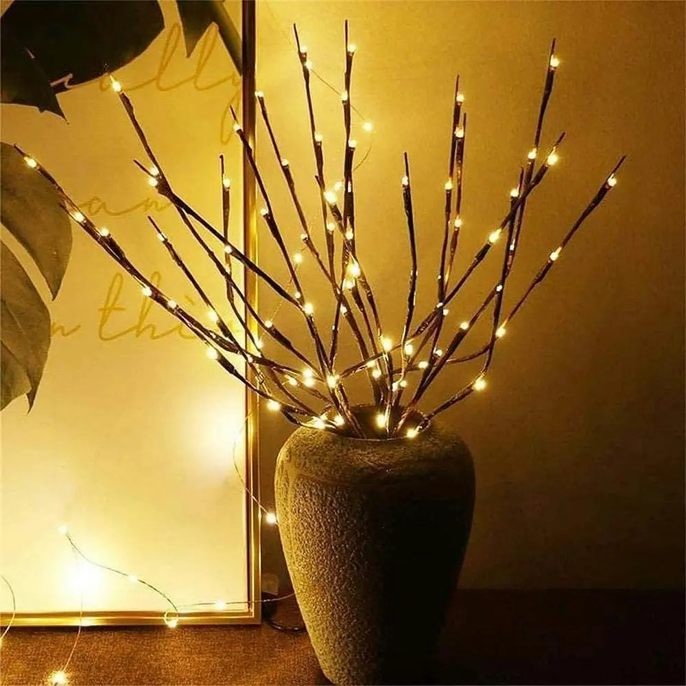 4 Pack LED Branch Light Battery Operated Lighted Branch Vase Filler Willow Tree