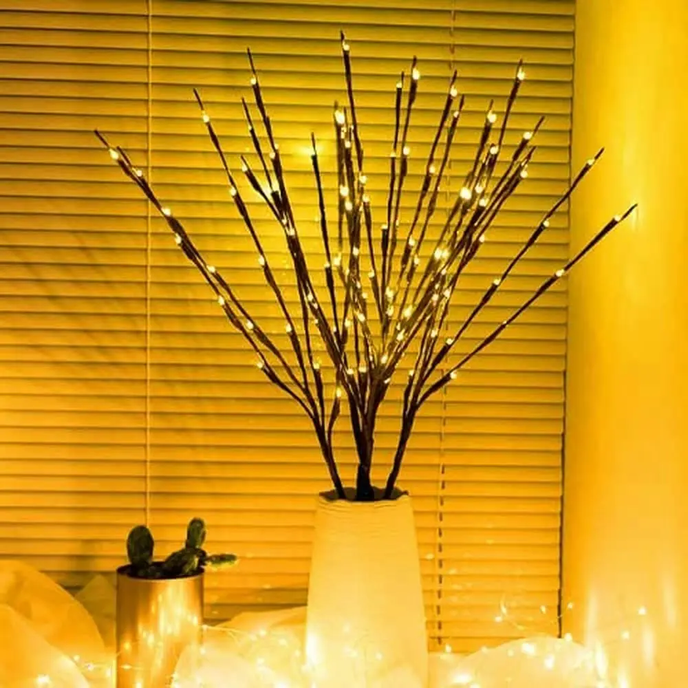 4 Pack LED Branch Light Battery Operated Lighted Branch Vase Filler Willow Tree