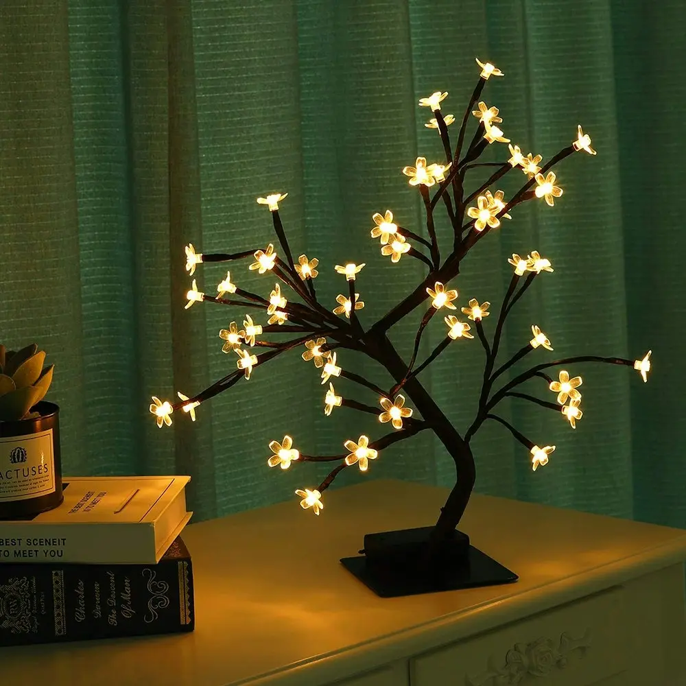 48 LED Cherry Blossom Tree Warm White USB Lights for Home Bedroom Office