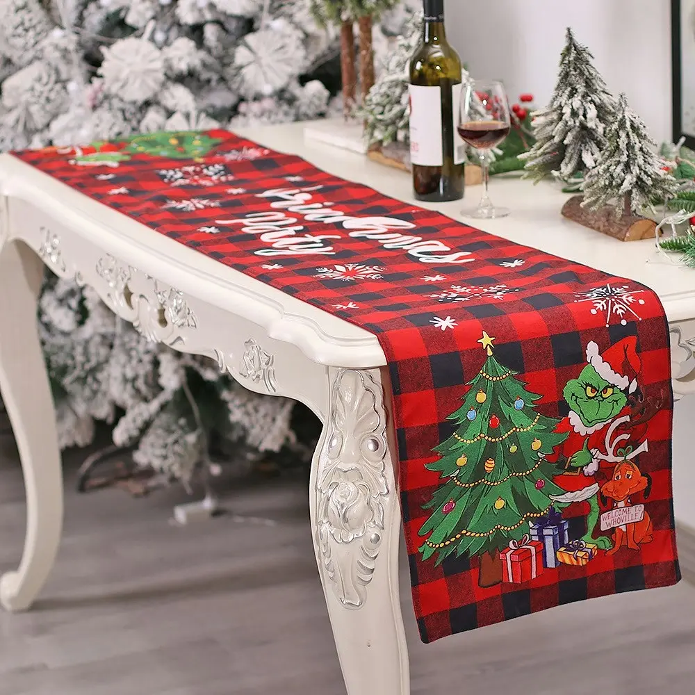 2 Pack Christmas Table Runner Dining Table Decoration for  Home Party Decor