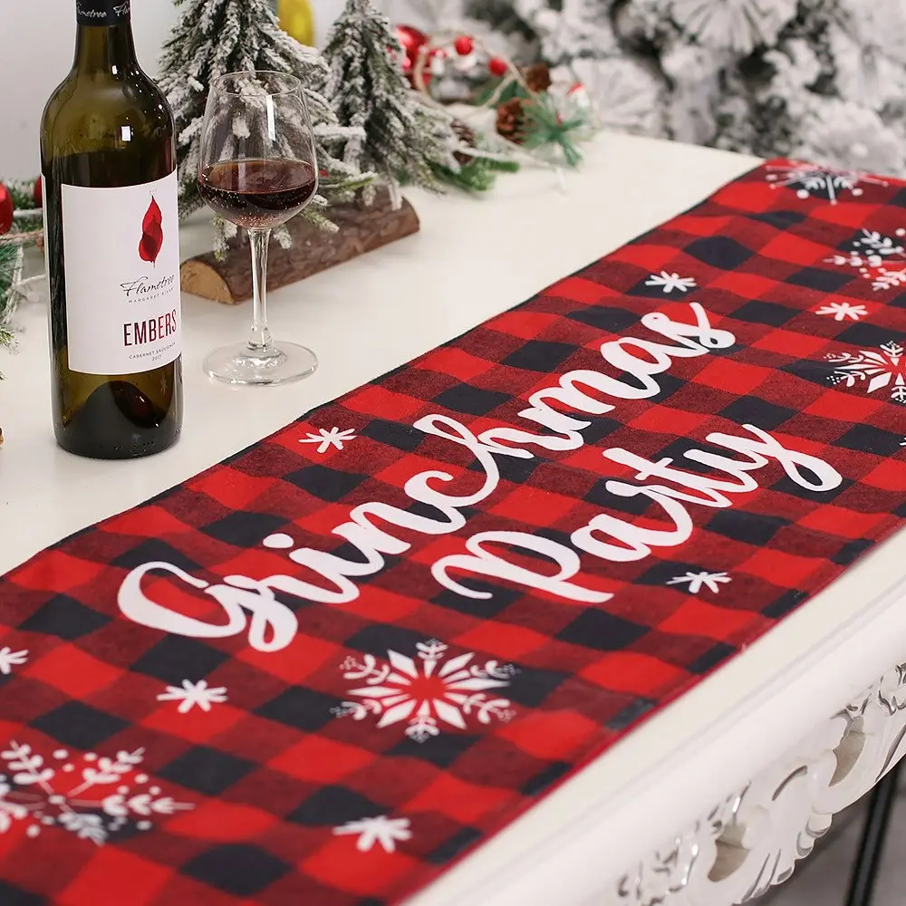 2 Pack Christmas Table Runner Dining Table Decoration for  Home Party Decor