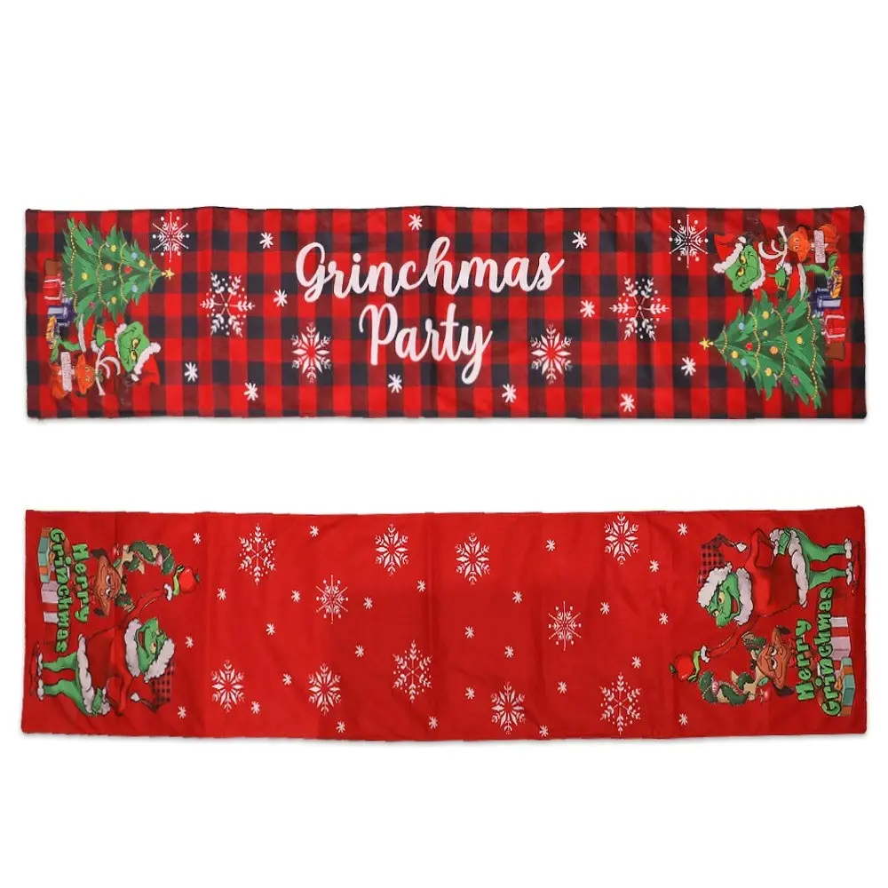 2 Pack Christmas Table Runner Dining Table Decoration for  Home Party Decor