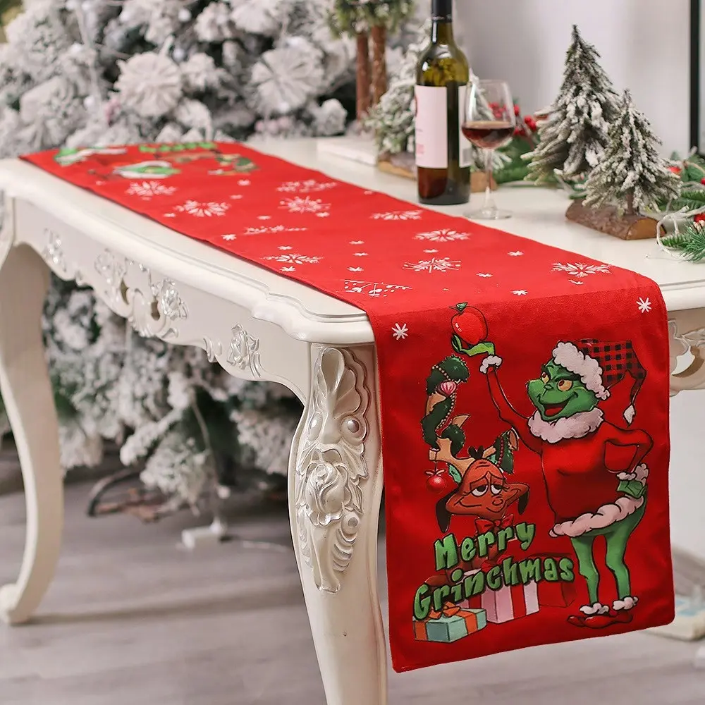 2 Pack Christmas Table Runner Dining Table Decoration for  Home Party Decor