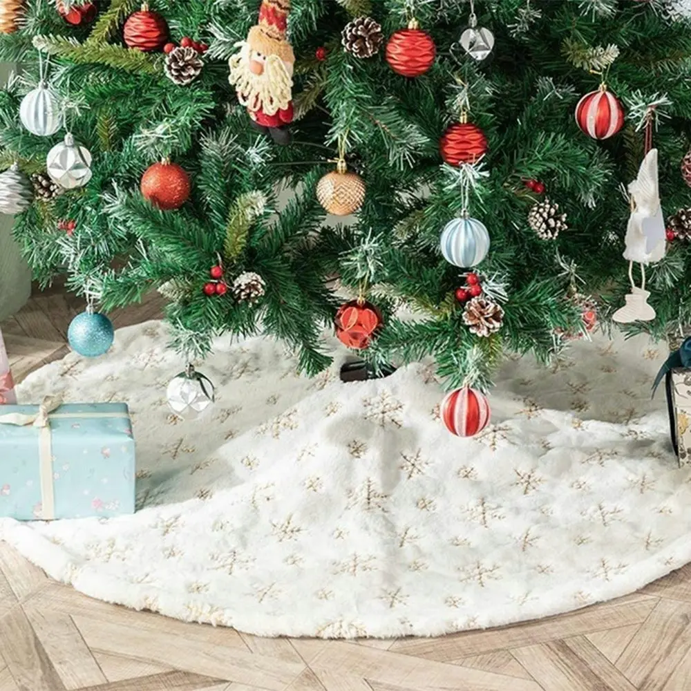 Christmas Tree Skirt with Snowflakes Tree Skirt for Xmas Tree Decorations