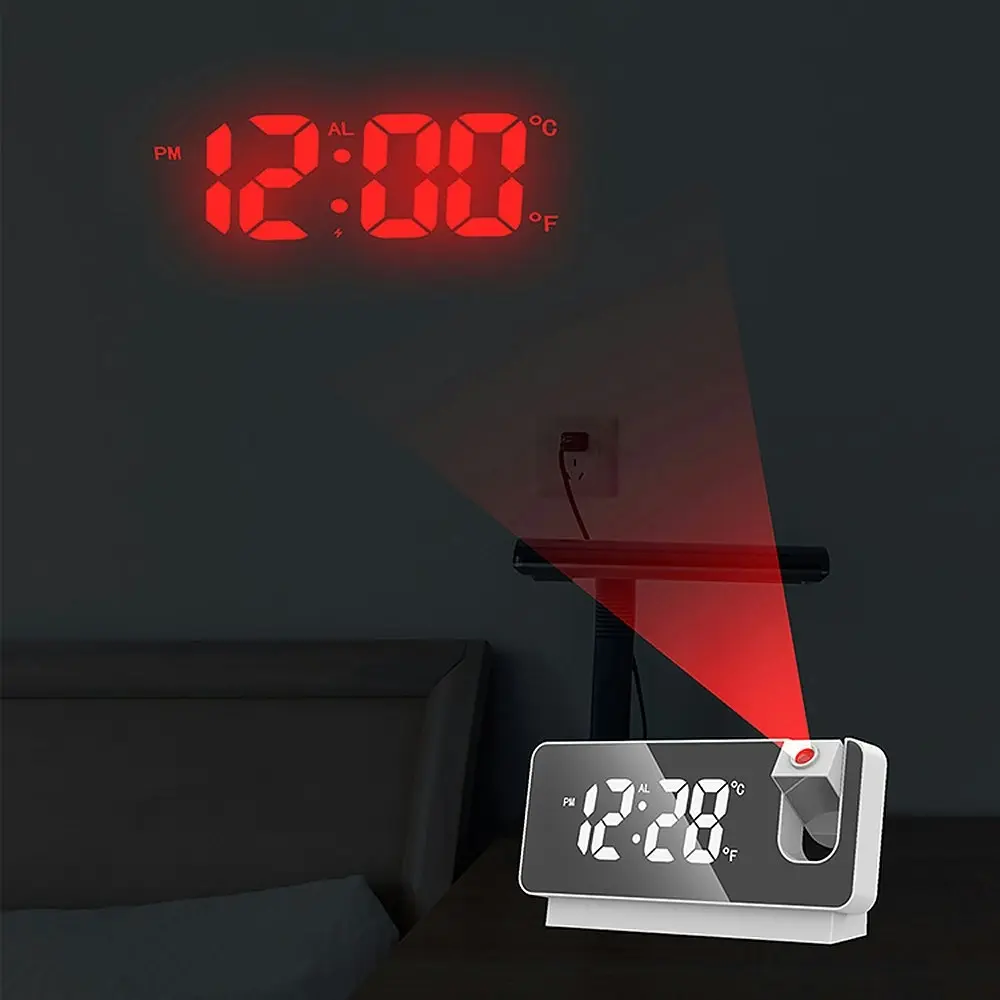 LED Projection Electronic Alarm Clock With Temperature