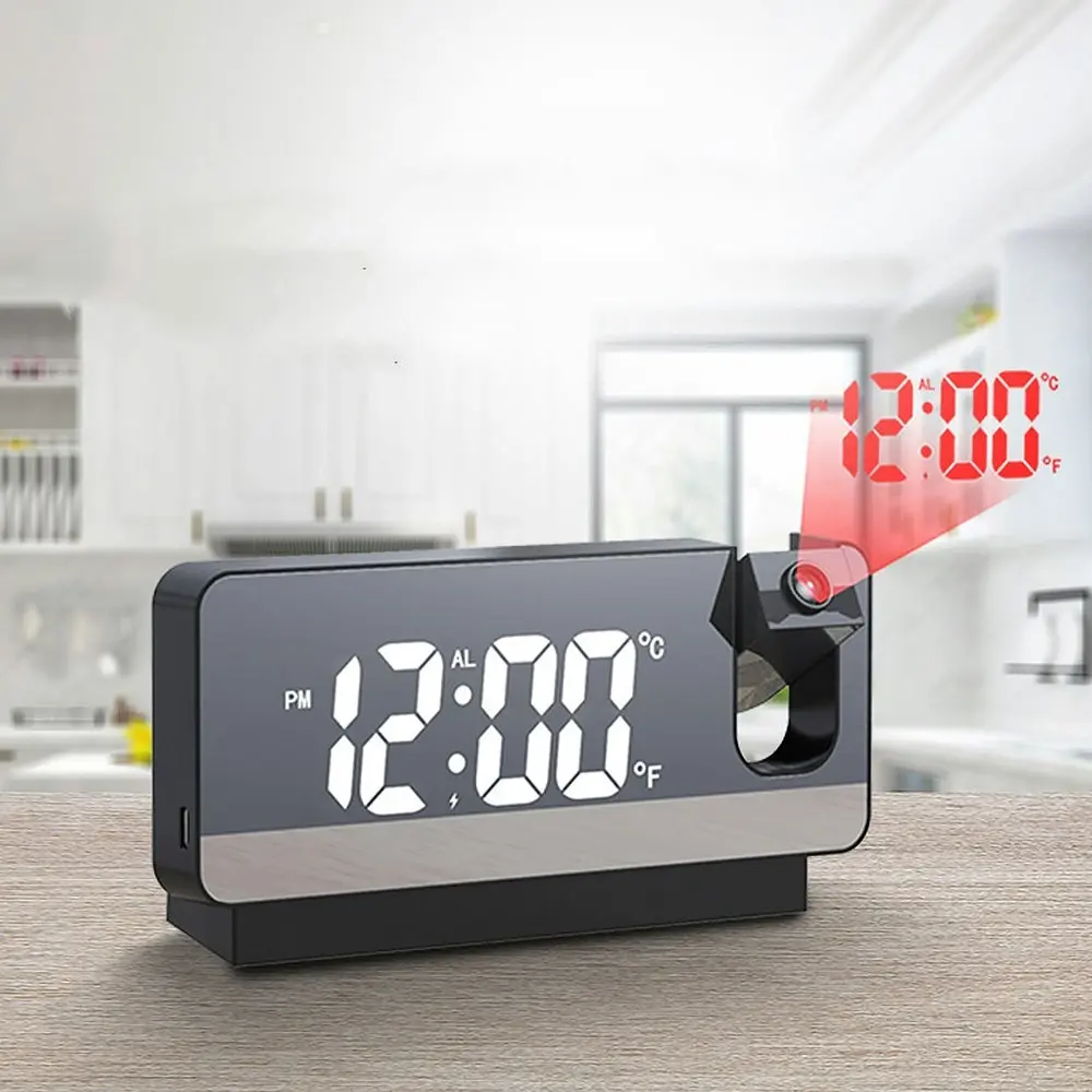 LED Projection Electronic Alarm Clock With Temperature