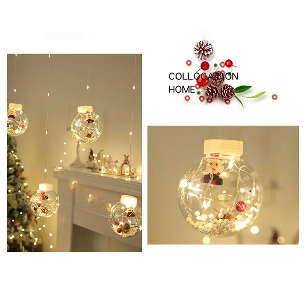 Christmas Bulbl LED Light Window Curtain Lights Wishing Ball Fairy String Lights