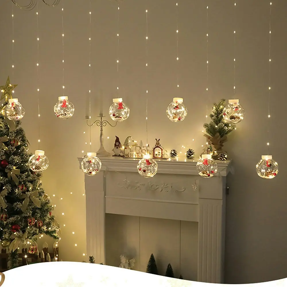 Christmas Bulbl LED Light Window Curtain Lights Wishing Ball Fairy String Lights