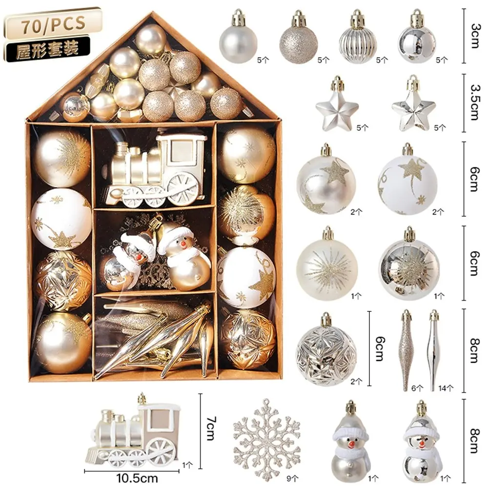 70Pcs Christmas Ball Ornaments Christmas Tree Decorations Party Decorations