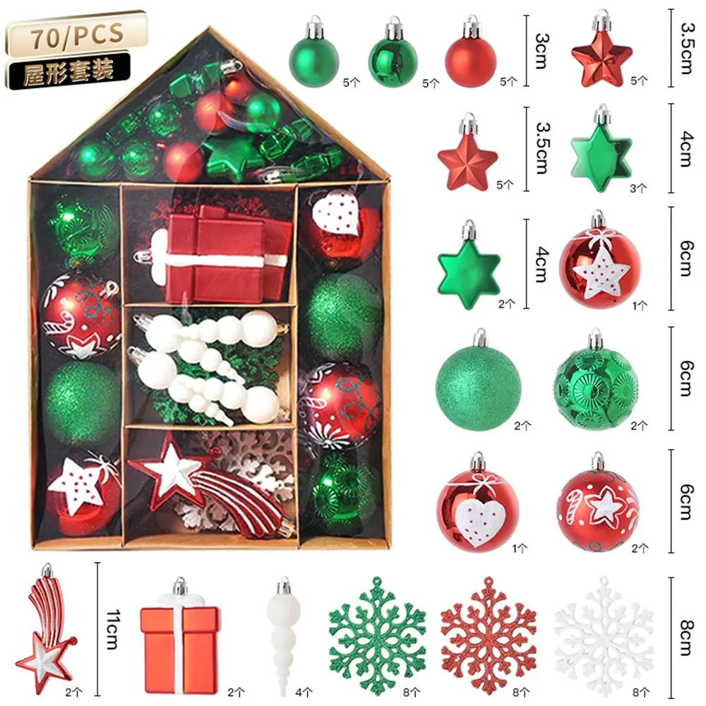 70Pcs Christmas Ball Ornaments Christmas Tree Decorations Party Decorations