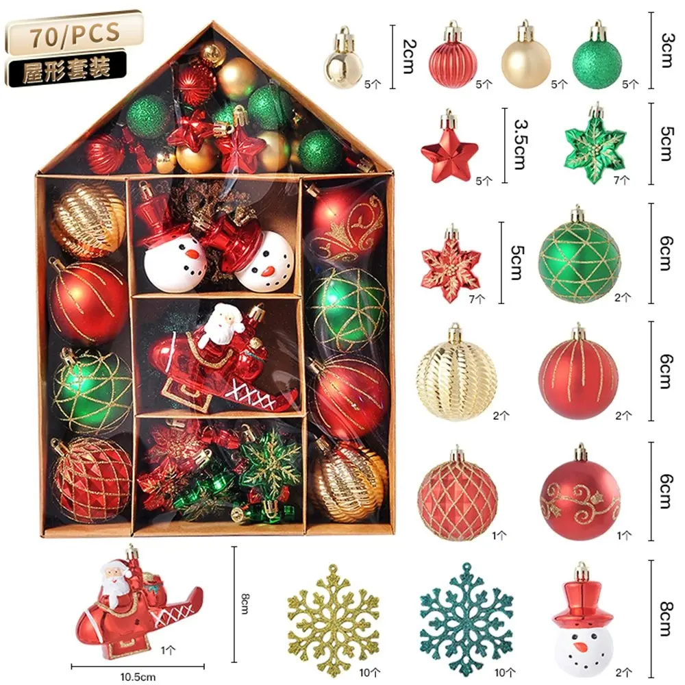 70Pcs Christmas Ball Ornaments Christmas Tree Decorations Party Decorations