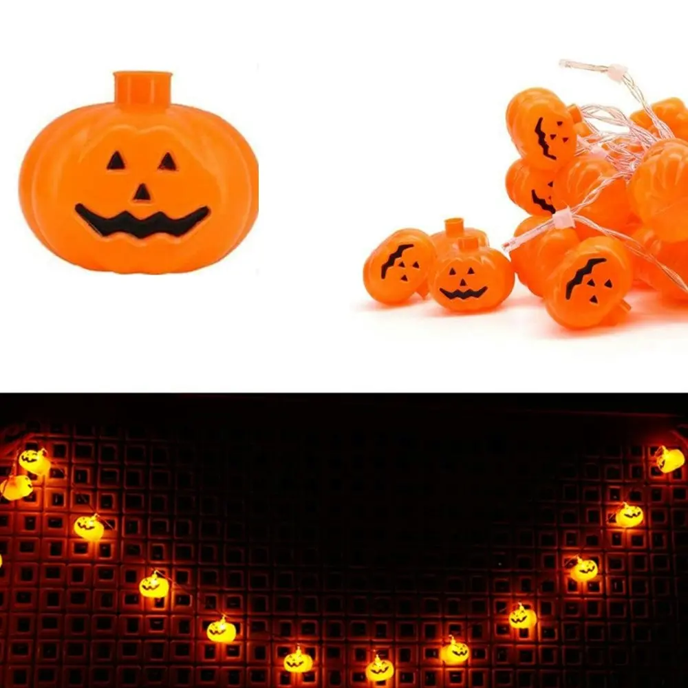 Battery Operated Halloween String Lights LED Pumpkin Lights Party Decor