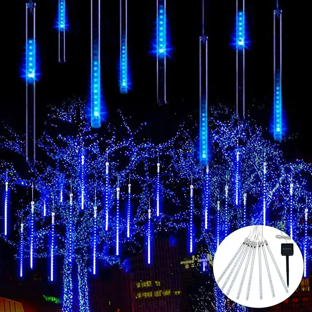 Solar Outdoor LED Meteor Shower String Light for Xmas Tree Wedding Holiday Party