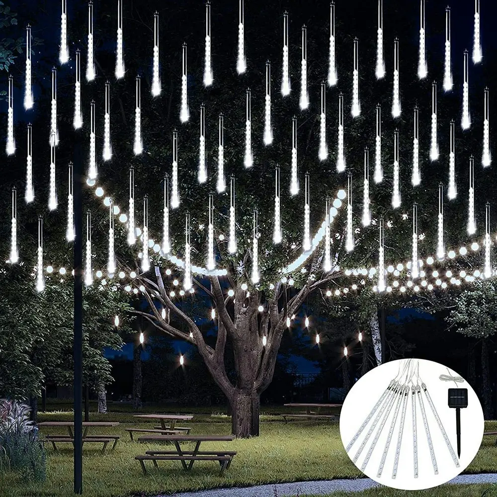 Solar Outdoor LED Meteor Shower String Light for Xmas Tree Wedding Holiday Party