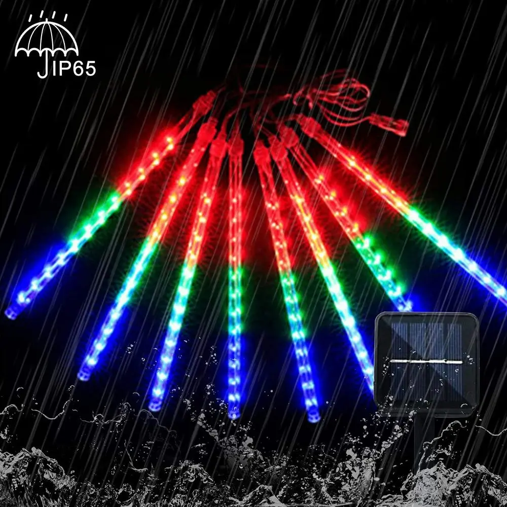 Solar Outdoor LED Meteor Shower String Light for Xmas Tree Wedding Holiday Party