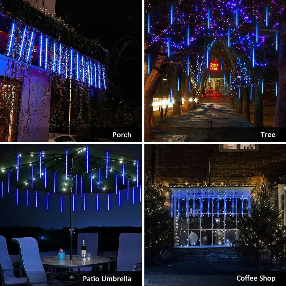 Solar Outdoor LED Meteor Shower String Light for Xmas Tree Wedding Holiday Party