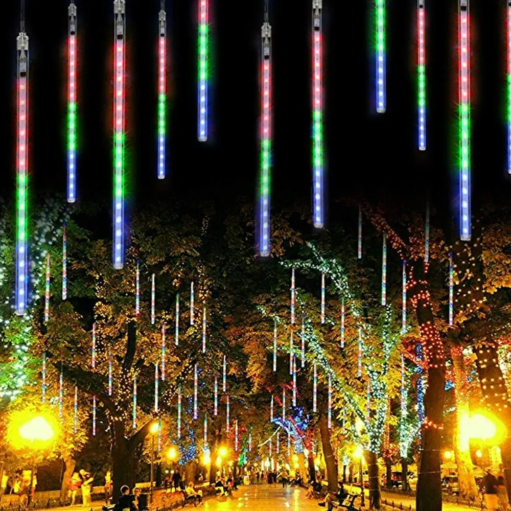 Solar Outdoor LED Meteor Shower String Light for Xmas Tree Wedding Holiday Party